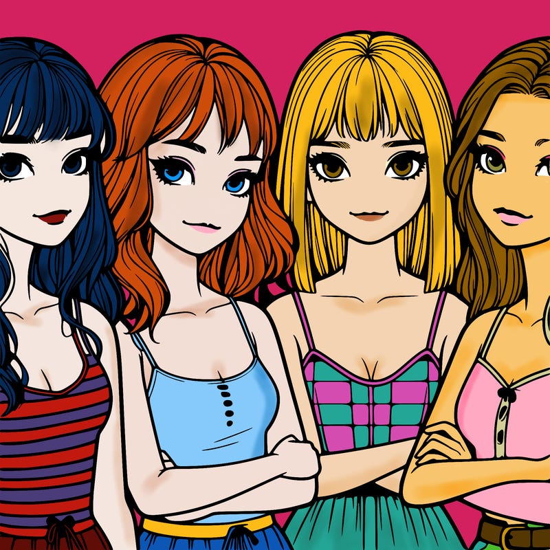 four realistic girls