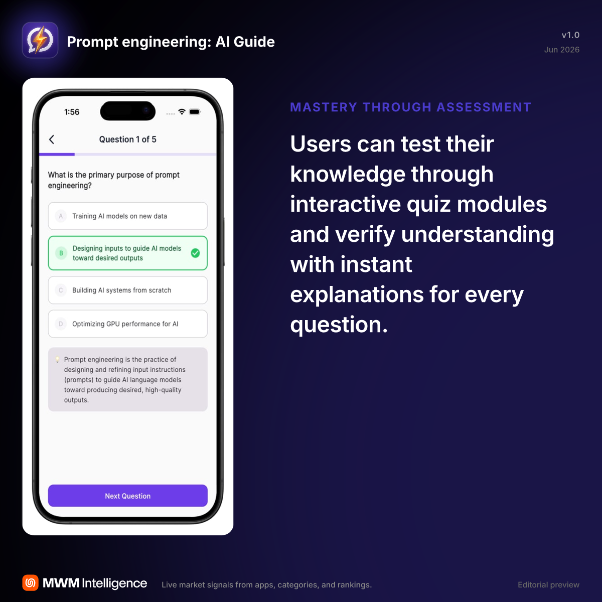 Prompt engineering: AI Guide - Education App | MWM