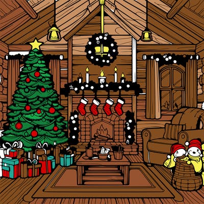 christmas house interior