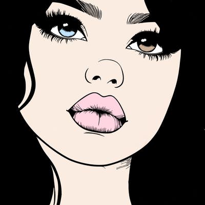 really realistic girl with lips