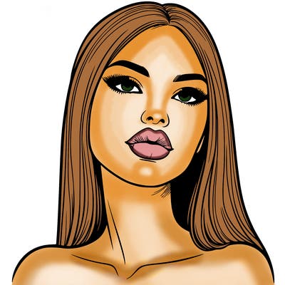 realistic woman with full lips