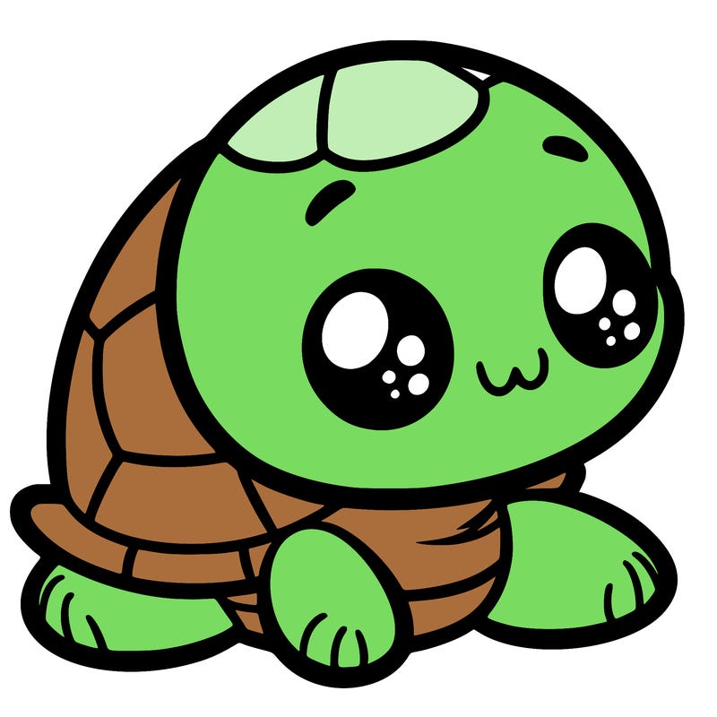 cute little animated turtle
