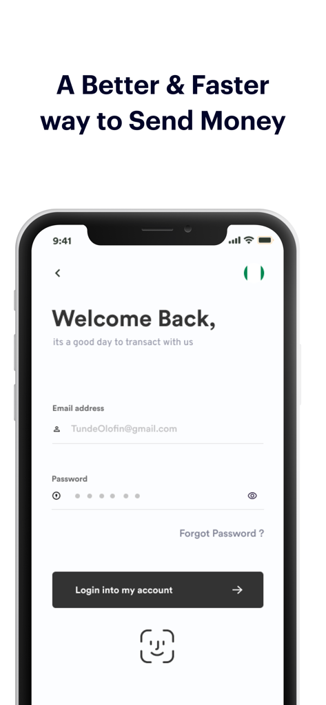 Sofri Agent - Login screen of the Sofri Agent mobile application showing email and password fields.
