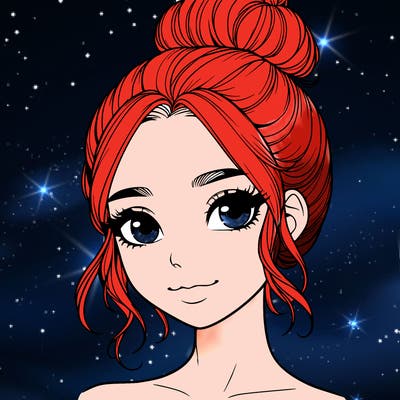 realistic pretty girl with hair in bun
