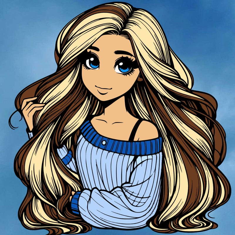 realistic girl with super long hair