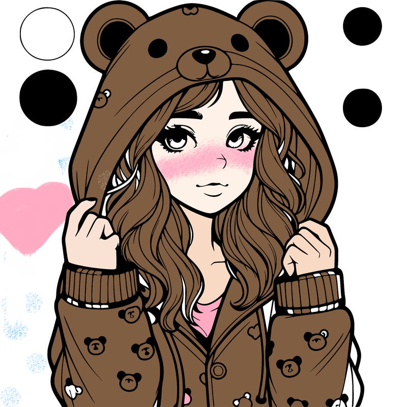 realistic girl in a animal pjs hoodie