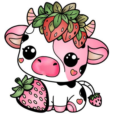 cute strawberry cow