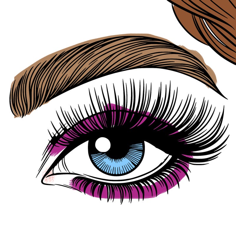 woman close up eye with long eyelashes