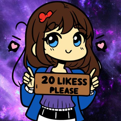 a girl saying 20 likes please