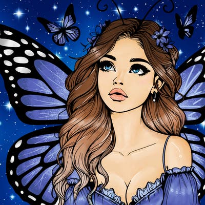 butterfly fairy realistic girl