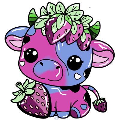 cute strawberry cow