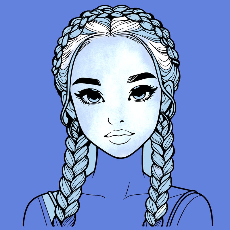 realistic girl with braids