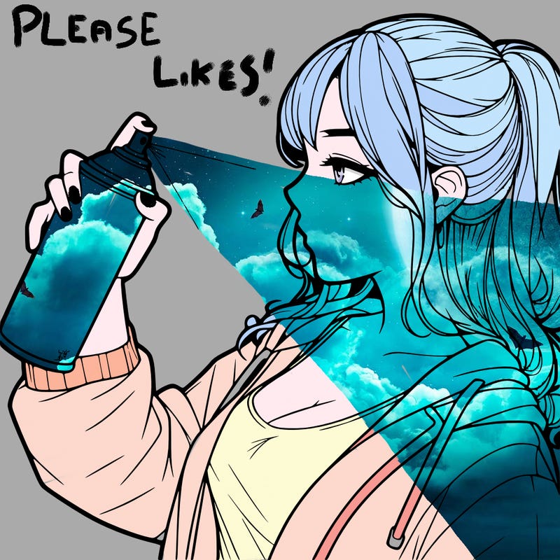 a realistic girl spray, painting