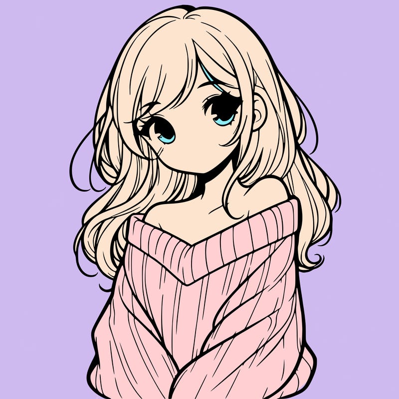 shy pretty girl wearing a sweater that is falling off one shoulder portrait