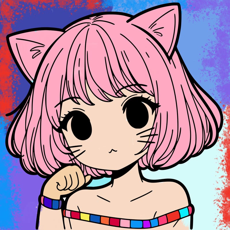 a girl with cat ears