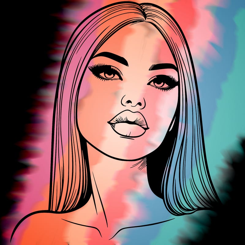 realistic woman with full lips