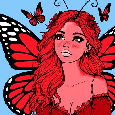butterfly fairy realistic girl