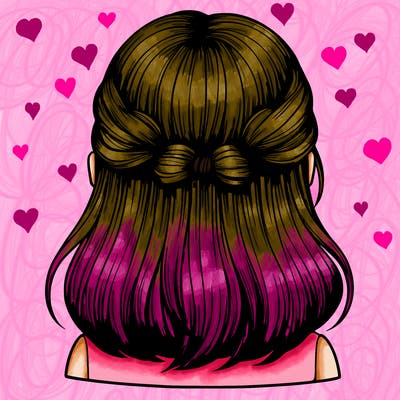 realistic girl  hairstyle