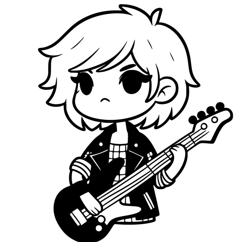 girl rockstar with short hair