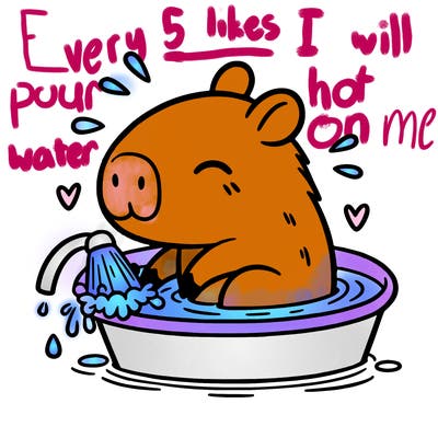 capybara taking a bath