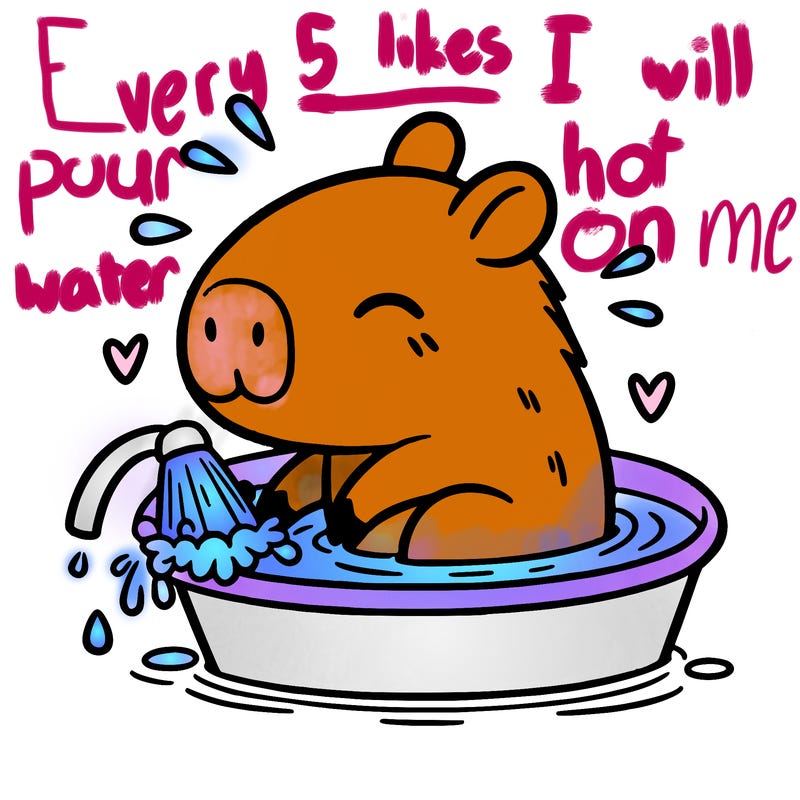 capybara taking a bath