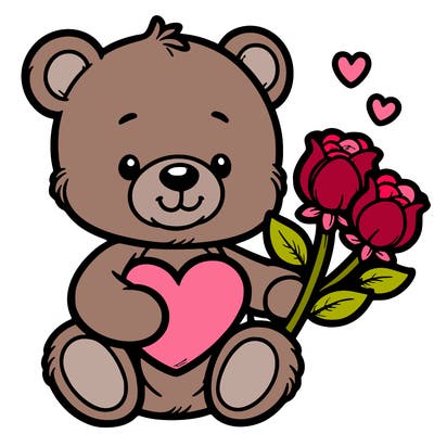 teddy bear a holding heart