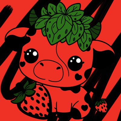 cute strawberry cow