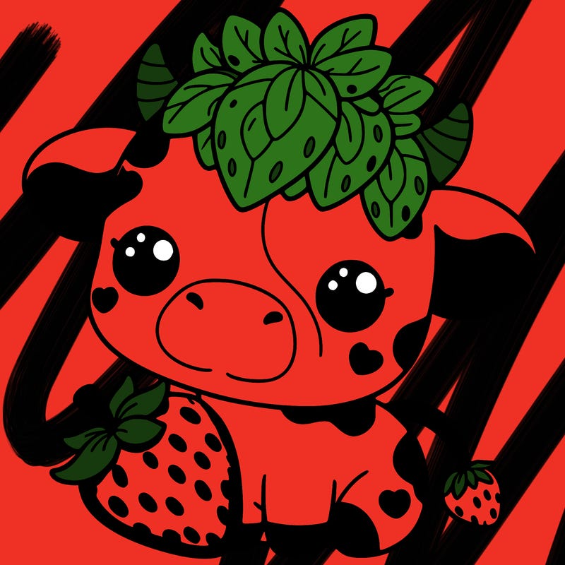 cute strawberry cow