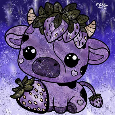cute strawberry cow