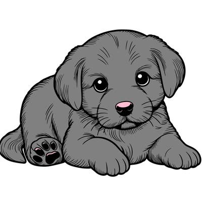a cute realistic puppy
