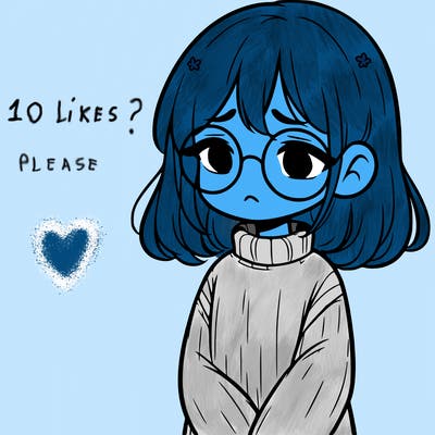 sad girl with glasses in a sweater