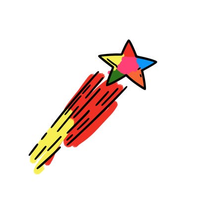 a shooting star in the sky
