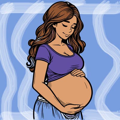 woman heavily pregnant realistic