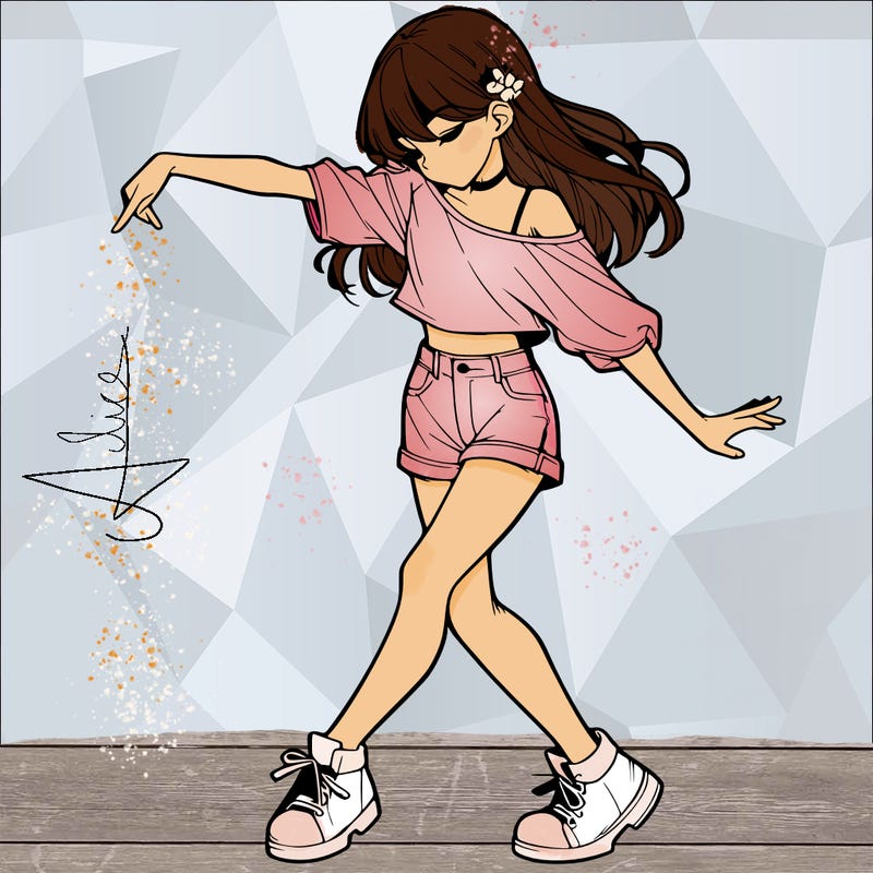 realistic girl danceing