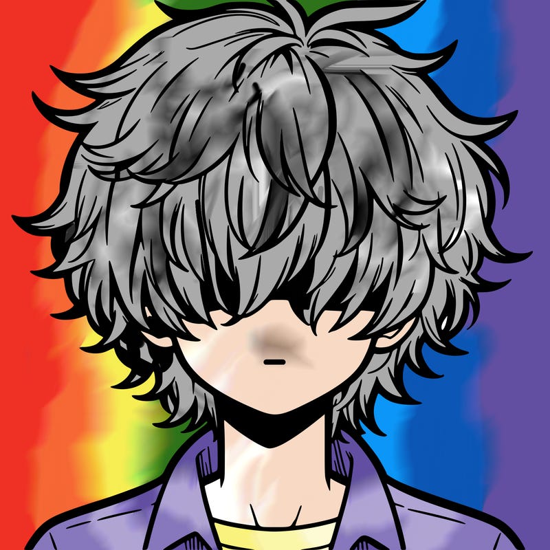 manga boy fluffy hair covering his eyes