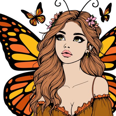 butterfly fairy realistic girl