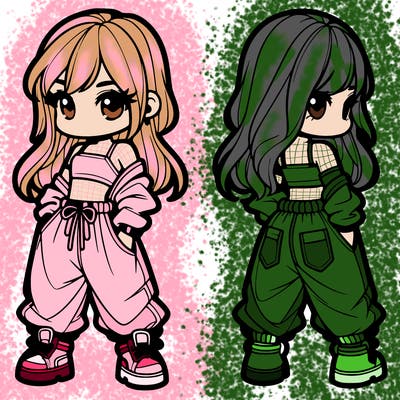 girl in crop top and baggy pants