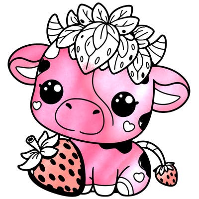 cute strawberry cow