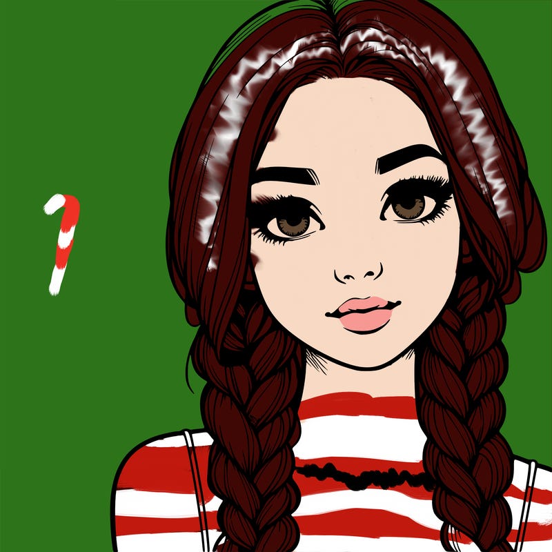 realistic girl with braids