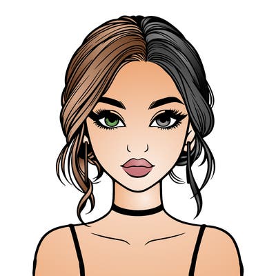 realistic girl with makeup on