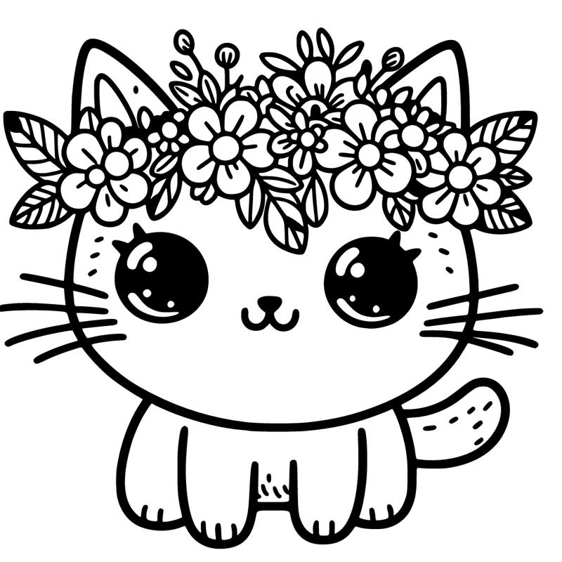 cat with flower crown