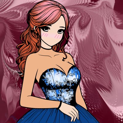 realistic girl in prom dress