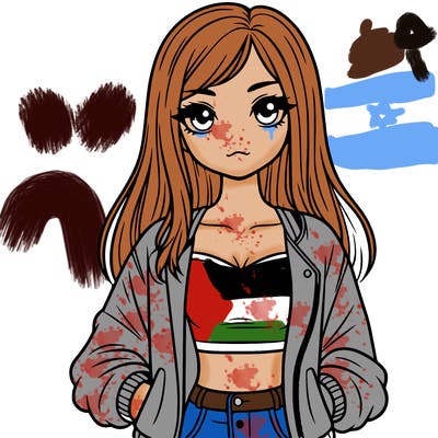 girl with long hair a crop top and a jacket