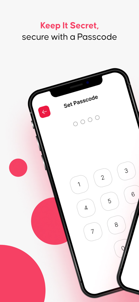 mysub: A BDSM Habit Tracker - A mobile phone screen showing the set passcode interface for the mysub app
