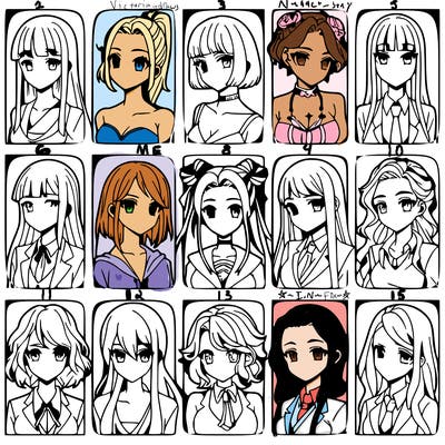 girls that look diffrent anime