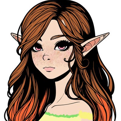 elf girl realistic dark fantasy