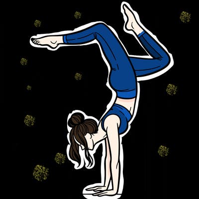 a woman doing a handstand