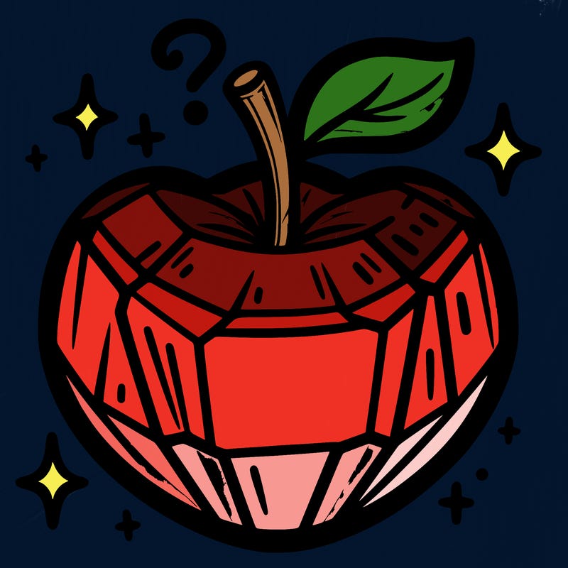 very shiny crystal apple