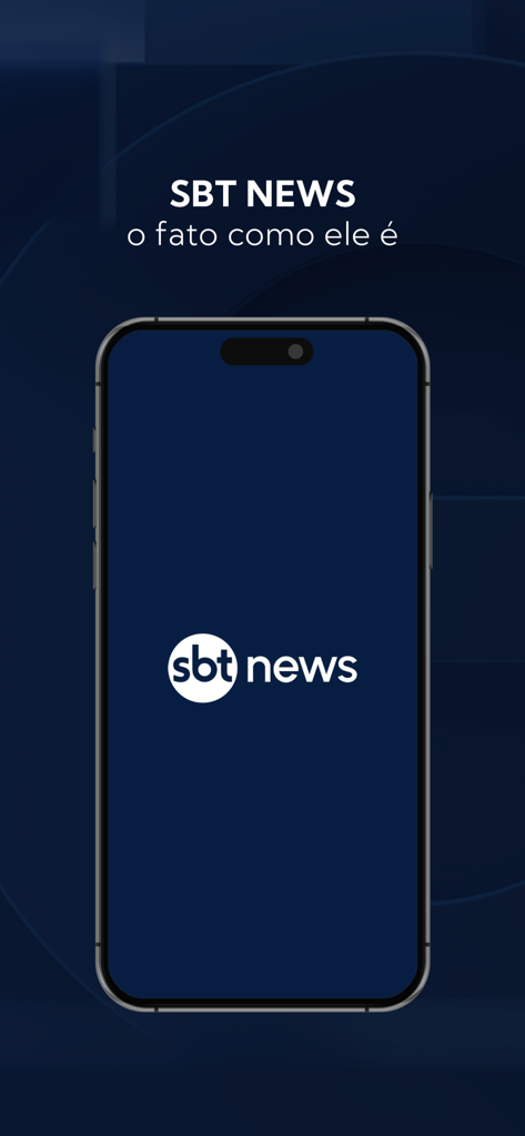 SBT News - Interfaz de la aplicación móvil SBT News en un smartphone con el logo y el eslogan