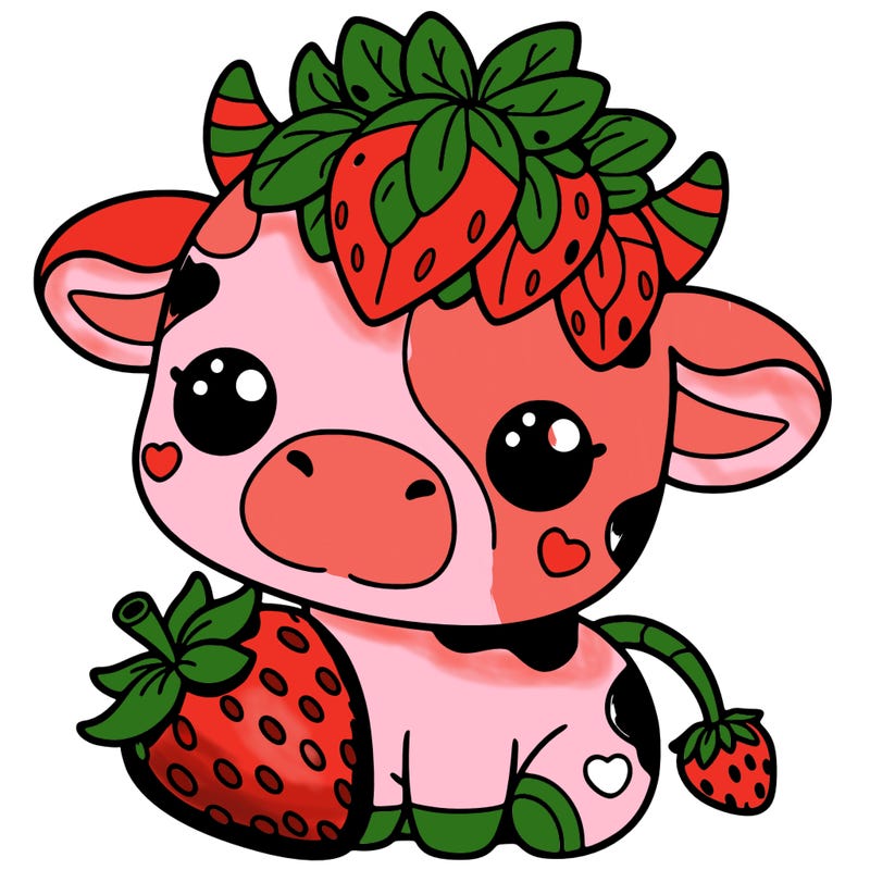 cute strawberry cow